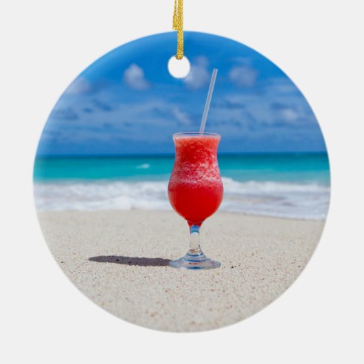 Getränk am Strand Keramik Ornament (Hinten)