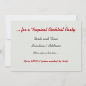 Getränk auf Strandgewohnheitseinladung Einladung (Rückseite)