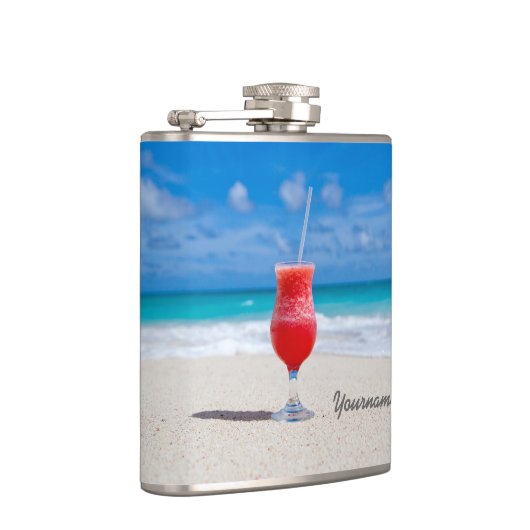 Getränk auf Strandgewohnheitsflasche Flachmann (Rechts)