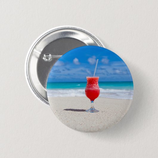 Getränk auf Strandknopf Button (Vorne & Hinten)