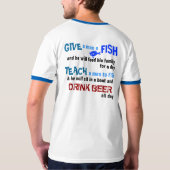 Getränk-Bier u. Fisch-T-Shirt T-Shirt (Schwarz voll)