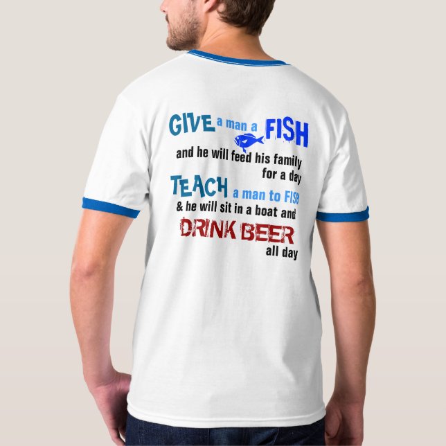 Getränk-Bier u. Fisch-T-Shirt T-Shirt (Rückseite)