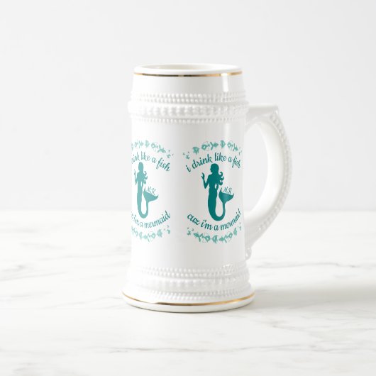 Getränk der Meerjungfrau-I wie ein Fisch Cuz bin Bierglas (VorderseiteRechts)