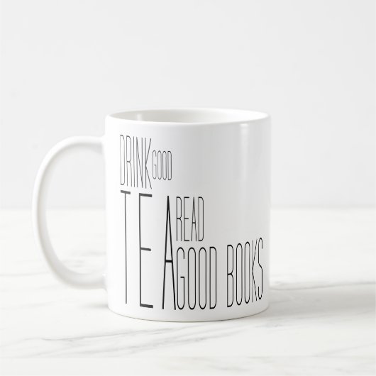 Getränk-guter Tee las gute Buch-inspirierend Kaffeetasse (Links)