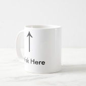 Getränk-hier Kaffeetasse für Lefties (Vorderseite Links)