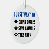 Getränk-Kaffee, retten Tiere, nehmen Nickerchen Keramik Ornament (Rechts)