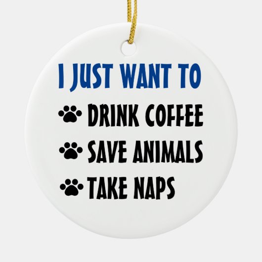 Getränk-Kaffee, retten Tiere, nehmen Nickerchen Keramik Ornament (Vorne)