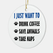 Getränk-Kaffee, retten Tiere, nehmen Nickerchen Keramik Ornament (Links)