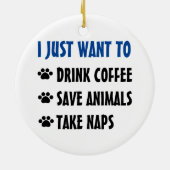 Getränk-Kaffee, retten Tiere, nehmen Nickerchen Keramik Ornament (Hinten)