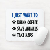 Getränk-Kaffee, retten Tiere, nehmen Nickerchen Mousepad (Mit Mouse)