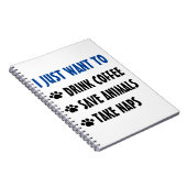 Getränk-Kaffee, retten Tiere, nehmen Nickerchen Notizblock (Rechte Seite)