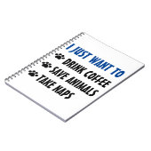 Getränk-Kaffee, retten Tiere, nehmen Nickerchen Notizblock (Linke Seite)