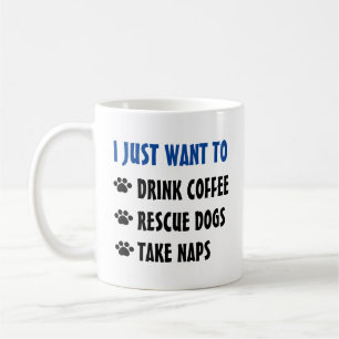 Getränk-Kaffee, Rettungs-Hunde, nehmen Nickerchen Kaffeetasse