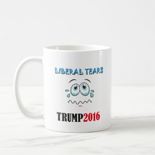 Getränk-Liberaler zerreißt TASSE! TRUMP2016 Kaffeetasse (Links)