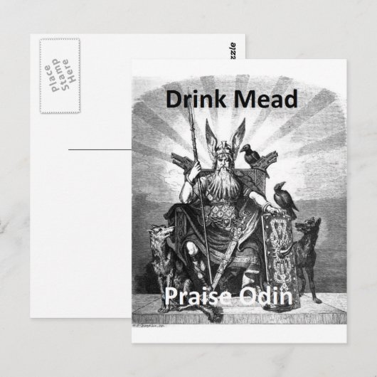 Getränk-Met - Lob Odin Postkarte (Vorne/Hinten)