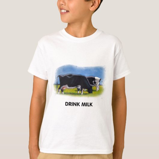 GETRÄNK-MILCH-KUH-GRAFIK T-Shirt (Vorderseite)