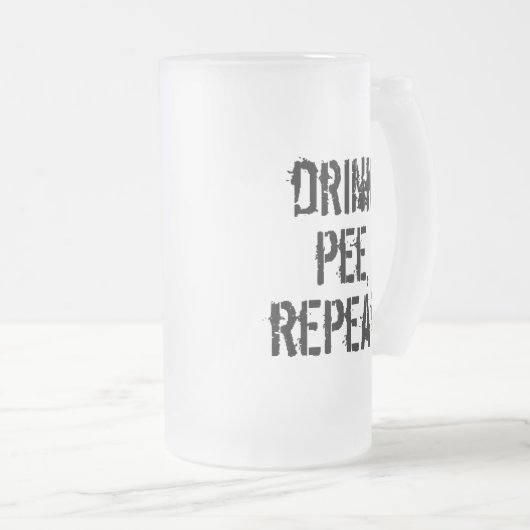 Getränk-Pipi-Wiederholung Mattglas Bierglas (VorderseiteRechts)