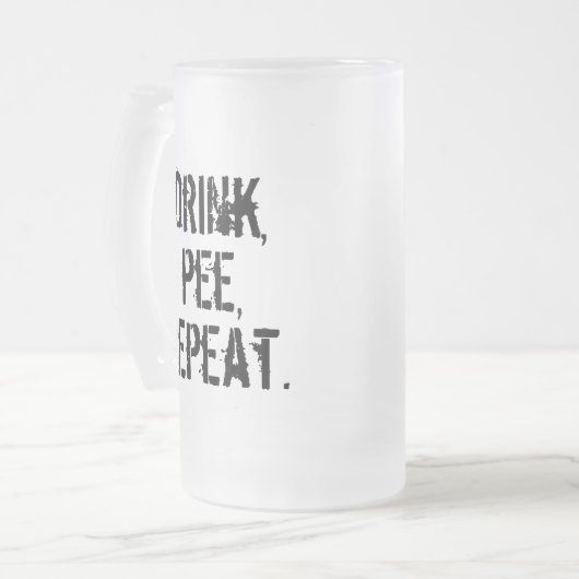 Getränk-Pipi-Wiederholung Mattglas Bierglas (Vorderseite Links)