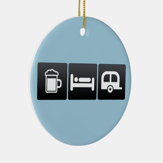 Getränk, Schlaf und Camper Keramikornament (Rechts)
