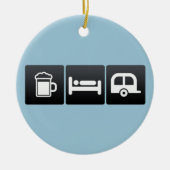 Getränk, Schlaf und Camper Keramikornament (Vorne)