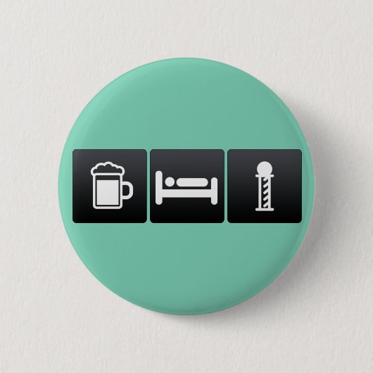 Getränk, Schlaf und Friseursalons Button (Vorderseite)