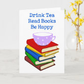 Getränk-Tee las Bücher ist glücklich Karte (Gelbe Blume)