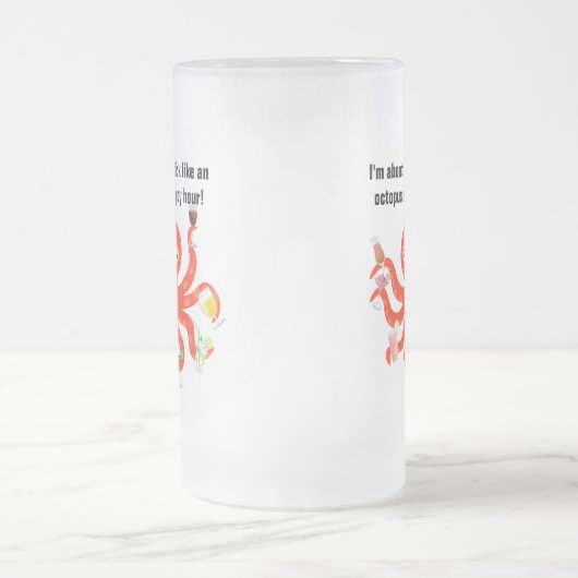 Getränk wie eine Krake an der glücklichen Stunde Mattglas Bierglas (Mittel)