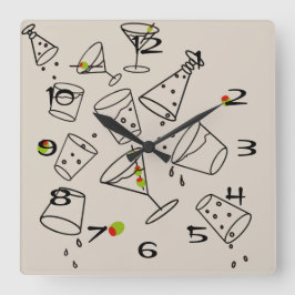 Getränke-Acryluhr Quadratische Wanduhr