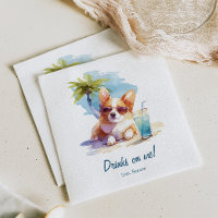 Getränke am Me Corgi Beach Wedding Napkins