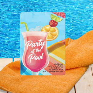 Getränke am Pool-Party Einladung