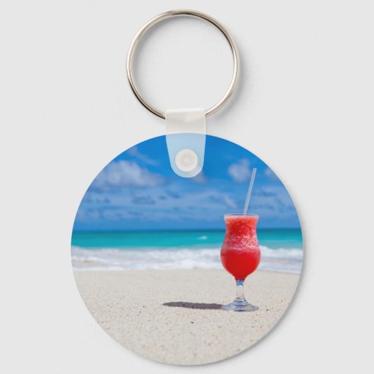 Getränke am Strand Schlüsselanhänger (Vorderseite)