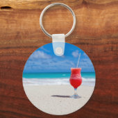 Getränke am Strand Schlüsselanhänger (Vorderseite)