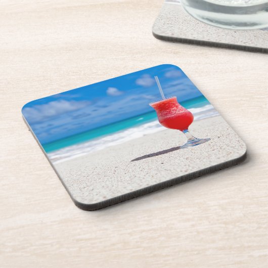 Getränke am Strand Untersetzer (Linke Seite)