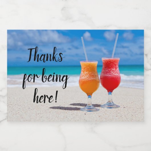 Getränke am Strand Wedding Mini Sparkling La Schaumweinetikett (Einzelnes Label)