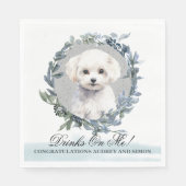 Getränke auf Me Bichon Frise Pet Wedding Serviette (Vorderseite)