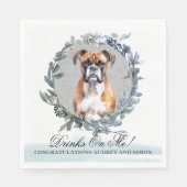 Getränke auf Me Boxer Dog Pet Wedding Serviette (Vorderseite)