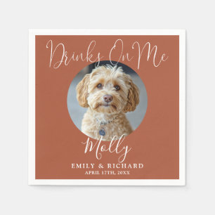 Getränke auf Me Haustier Foto Terracotta Hochzeit Serviette