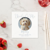 Getränke auf meinem Foto Pet Dusty Blue Wedding Serviette (Beispiel)