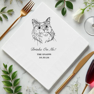 Getränke auf meiner benutzerdefinierten Katze Geze Serviette