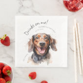 Getränke auf meiner Dackel Aquarell Spaß Hunde Hau Serviette (Beispiel)