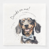 Getränke auf meiner Dackel Aquarell Spaß Hunde Hau Serviette (Vorderseite)