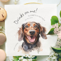 Getränke auf meiner Dackel Aquarell Spaß Hunde Hau