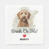 Getränke auf meiner Labradoodle-Hochzeit Serviette (Vorderseite)