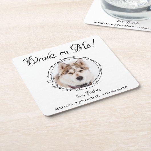 Getränke auf meiner Personalisierten Haustier Foto Rechteckiger Pappuntersetzer (angewinkelt)