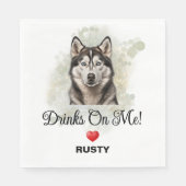 Getränke auf Mich Sibirien-Huskie-Hochzeit Serviette (Vorderseite)