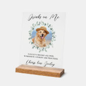 Getränke auf mir Hund öffnen Bar Haustier Hochzeit Acrylschild (Winkel)