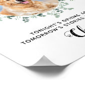 Getränke auf mir Hund öffnen Bar Haustier Hochzeit Poster (Ecke)