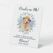 Getränke auf mir Hund öffnen Bar Haustier Hochzeit Sockelschild (Vorderseite)