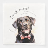 Getränke auf mir Labrador Wasserfarbenspass Dog Pe Serviette (Vorderseite)