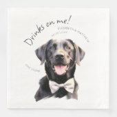 Getränke auf mir Labrador Wasserfarbenspass Dog Pe Serviette (Vorderseite)